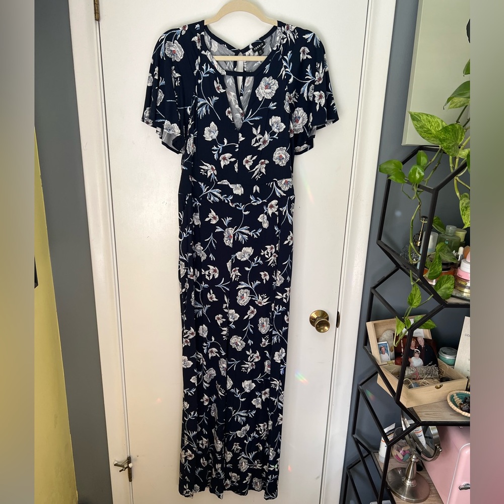 Torrid navy floral jumpsuit